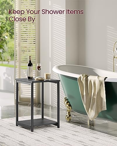 VASAGLE Side Tables Set of 2, Small End Table, Nightstand for Living Room, Bedroom, Office, Bathroom, Misty Gray and Classic Black ULET272B68 - color: Misty Gray + Classic Black