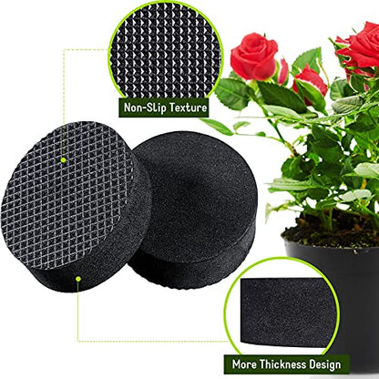 Geiserailie 30 Pcs Plant Pot Invisible Feet Risers - EVA Nonslip Gardening Pads for Flower Pots, Indoor, Outdoor, Patio, Deck, Garden, Greenhouse