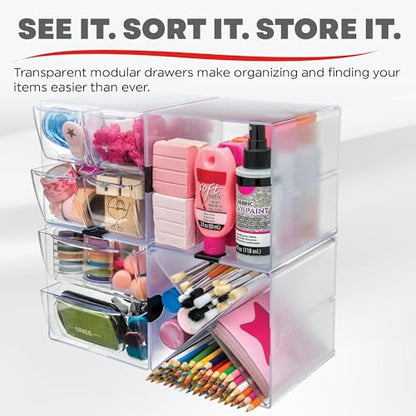 Deflecto Stackable Open Cube Organizer, Desk and Craft Organizer, Clear, 6"W x 6"H x 6"D (350401CR) - style: Open Cube