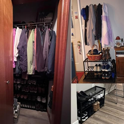 Jripae 5 Tier 32.5*10.5*30.3in Bamboo Shoe Rack for Closet Entryway Bedroom | Stackable Shoe Shelf Holder for Men/Women Hallway/Garage, Bookshelf, Flower Rack, Home Space Saving - size: 5-tier-long/32.5*10.5*30.3in