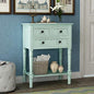 Knocbel Slim Antique Entry Console Table with Drawers & Bottom Open Shelf, Solid Wood Sofa Couch Table for Entryway Hallway Living Room (Mint Green) - color: Mint Green