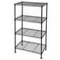 4-Tier Wire Shelving Unit, Adjustable Steel Storage Rack with Leveling Feet, Freestanding Metal Shelves, for Kitchen Pantry Closet Laundry Garage, Black - color: Black, 4 Tier-19.69"