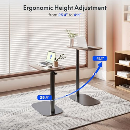 FLEXISPOT Adjustable C Table, Snack Side End Table Sofa Couch Bedside Table Laptop Cart TV Tray Night Stand for Small Space Side Table(23.6" W x 13.8" D,Rustic Brown) - color: Rustic Brown, size: Small