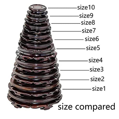 Oriental Furniture Wooden Display Stand Base Lotus Pedestal Vase Base Table Lamp Teapot Base Black Catalpa Furniture Stable Home Decoration Size4 (5.43x1.78in)