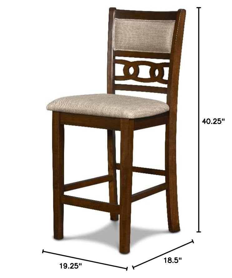New Classic Furniture Gia Counter Chairs, Set of 2, Cherry Brown - color: Cherry, size: Set of 2, style: Counter Chair