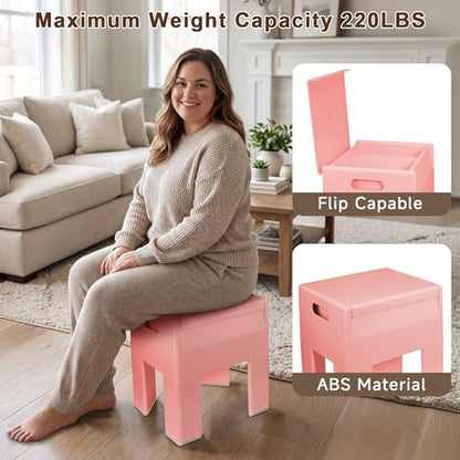 HOTEAGLE Modern Nightstand - Multifunctional Plastic Bedside Table with Storage Space, Side Table Easy Assembly for Bedroom, Dorm and Small Areas (14.2" D x 11.8" W x 15.78" H, Pink) - color: Pink