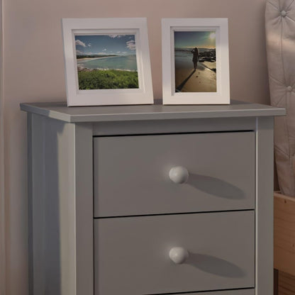 From the Tree Furniture Tall Nightstand with 3 Drawers - Solid Pine Wood Bedside Table with Spacious Storage & Sustainable Design - Gray Side Table for Bedroom Organization & Style - color: Grey