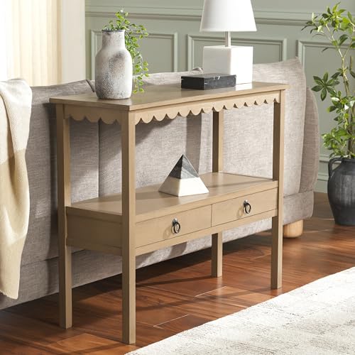 SAFAVIEH Home Collection Haven Desert Brown 2 Lower Drawer Console Table for Entryway, Living Room, Foyer - color: Desert Brown