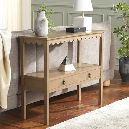 SAFAVIEH Home Collection Haven Desert Brown 2 Lower Drawer Console Table for Entryway, Living Room, Foyer - color: Desert Brown
