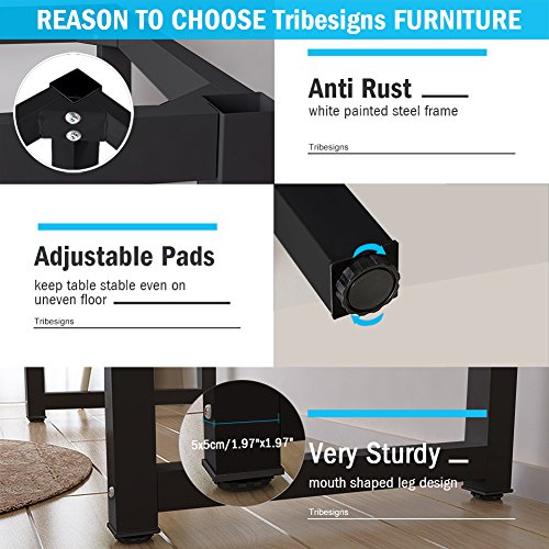 Tribesigns Computer Desk, 47 inch Modern Simple Office Desk Computer Table Study Writing Desk for Home Office, Black - color: Black, size: 47*23.6 inch