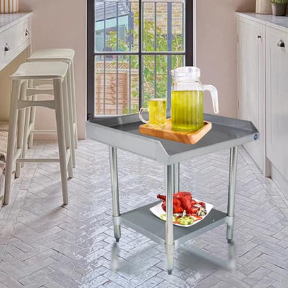 Stainless Steel Equipment Grill Stand with Adjustable Undershelf | Heavy Duty 18-Gauge Top | NSF Certified for Commercial Kitchen & Utility Use (24"x24") - size: 24"x24"