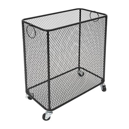 Rolling Laundry Basket, Large Capacity Metal Laundry Hamper with Wheels, Heavy Duty Iron Mesh Hamper Cart for Home Bathroom Bedroom Laundry Room (Black, Rectangular) - color: Black, size: Rectangular
