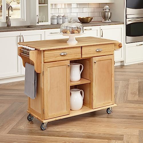 Homestyles General Line Natural Wood Mobile Kitchen Cart - style: Classic
