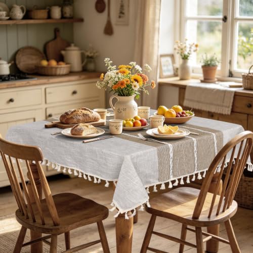 Boho Small Tablecltoh Square 36 x 36 inch, Spring Linen Table Cover for Round Coffee Table, Nightstand Cover Cloth, Dresser Runner Cover Top, Rustic Farmhouse Summer Home Decor - color: Coffee, size: 36" x 36" (Square)