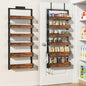 Over the Door Pantry Organizer: Storage and Pantry Organization with Hanging Basket - 6-Tier Metal Spice Rack Adjustable Shelves for Kitchen Laundry Room Bedroom & Bathroom Black - size: 6-Tier