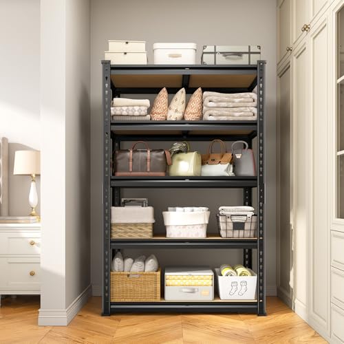 DurayLoly 5-Tier Storage Shelves,1980LBS Heavy Duty Metal Shelving Unit,Adjustable Pantry Shelves Storage Rack for Kitchen Closet Laundry Living Room,59.8" H x 27.55" W x 11.81" D - size: 59.8" H x 27.55"W x 11.81" D