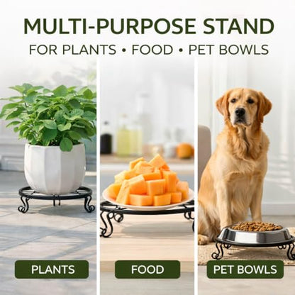 1 Pack Heavy Duty Metal Plant Stands, 10 Inch Round Flower Pot Holders, Rustproof Iron Planter Risers for Indoor Outdoor Use, Patio, Balcony, Garden and Living Room, Black(10in-1pack) - size: 10 inch - 1 pack