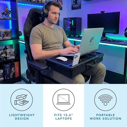 LAPGEAR Ergonomic Pro Lap Desk - Denim Blue, Fits 15.6" Laptops - color: Denim Blue, size: Ergonomic Pro 2.0
