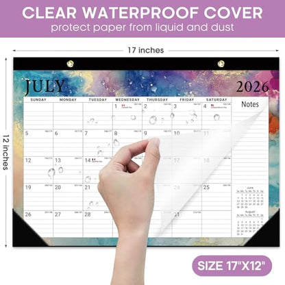 Desk Calendar 2026-2027, 18-Month Calendar Runs from July 2026 to December 2027, Large 17" x 12" Monthly Desktop & Wall Calendar for Home & Office - Gilded Elegance - color: h-Gilded Elegance, size: Jul 2026 – Dec 2027