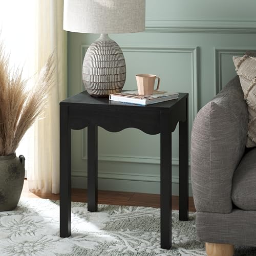 SAFAVIEH Home Collection Lilith Matte Black Square Wave Accent Table - color: Matte Black
