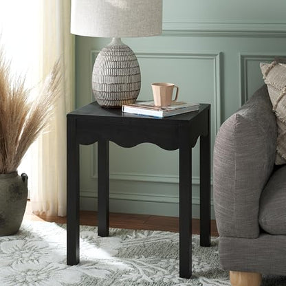 SAFAVIEH Home Collection Lilith Matte Black Square Wave Accent Table - color: Matte Black