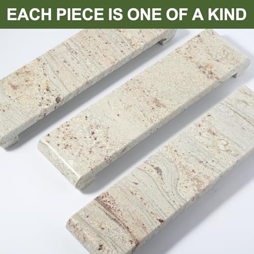 Marble Tray Pedestal Stand, 16"x4" Marble Vanity Tray with Feet for Bathroom Counter, Rectangular Marble Riser for Kitchen Sink, Soap Dispenser Perfume Jewelry Stone Organizer (River White) - color: River White