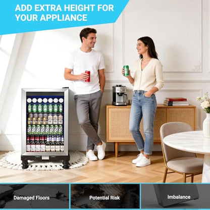 Nefish Mini Fridge Stand Universal Raised Base Adjustable Refrigerator Stands with 4 Strong Feet Washing Machine Pedestal Multi-Functional Bases for Dryer (Black) - style: Black-4 Feet
