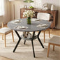 Miereirl 42.13" Round Dining Table for 4, Modern Kitchen Table with Open Storage Shelf, Wood Dining Table for Dining Room, Apartment, Small Spaces - color: Grey