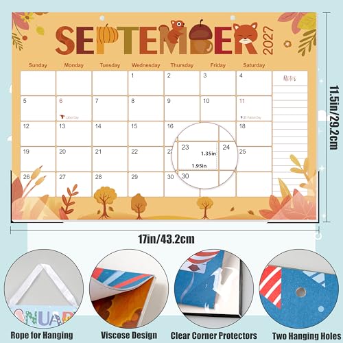 Guasslee Desk Calendar 2026-2029,36 Months Calendar Runs from 2026 Jun. to 2029 May, 17"x11.5" Monthly Desktop/Wall Planner with Thick Paper and Notes for Home School & Office - color: Jun 36month blue, size: 17"x11.5"