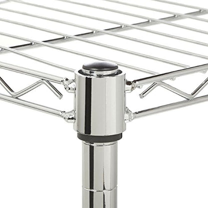 7-Tier Shelf, Adjustable Wire Metal Rack Shelving, Heavy Duty Standing Storage Shelves, Garage, Kitchen, Office, Bathroom, Shelfs Easy Assembly, 48" W x 18" D x 82" H Wheels, Chrome - color: Chrome, size: 7-tier 48"W x 18"D x 81.5"H Wheels
