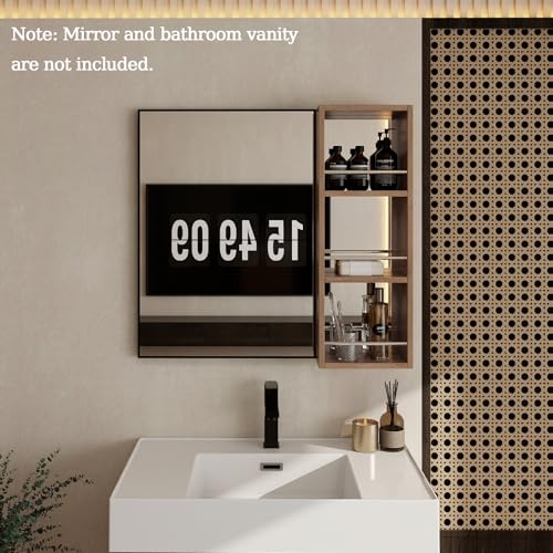 10" Wall Mounted Bathroom Cabinet – Small Bathroom Mirror Cabinet with Storage, Open Shelf Design Without Door, Plywood Construction, Space-Saving Wall Cabinet for Toiletries & Cosmetics - size: 10"-G