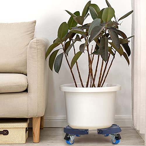 W B D WEIBIDA Plant Caddy with Wheels Heavy Duty 440lbs Capacity, Adjustable 15-21 Inch Rolling Plant Stand Indoor Outdoor, Large Plant Cart Dolly with Casters for Flower Pot Garden Pot Mover - color: Blue
