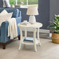 Roundhill Furniture Perth Contemporary Round End Table with Shelf - color: Ivory