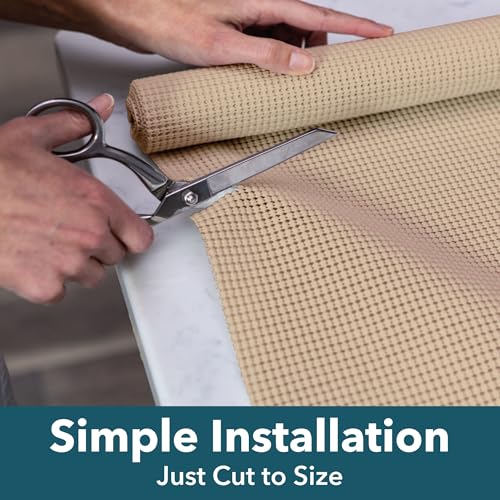 EasyLiner Select Grip Shelf Liner - Easy to Install & Cut to Fit - Non Slip, Non Adhesive, Drawer Shelf & Cabinet Liner for Kitchen, Bathroom, Pantry Cupboards, 12 in x 24 ft (1 Roll), 24 ft, Beige - color: Taupe, size: 12-Inch x 24 Feet