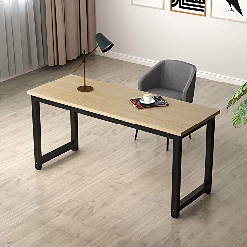 Tribesigns Computer Desk, Large Office Desk Computer Table Study Writing Desk for Home Office, Walnut + Black Leg, 63 X 23.6 inch - color: Walnut + Black Leg, size: 63*23.6 inch