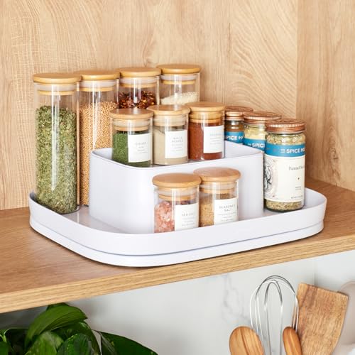YouCopia MagicTrack Spice Turntable, 2-Tier Rectangle Lazy Susan Organizer - size: Spice Turntable