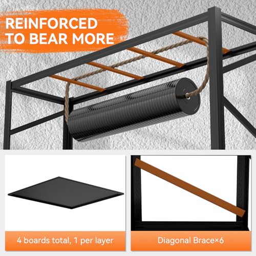 4-Tier 71 "W × 24 "D × 71" H Garage Shelving 8000LBS Storage Shelves Heavy Duty Metal Shelf Unit Adjustable Basement Industrial Storage Racks (71 * 24 * 71) - size: 4T 71" W × 24" D × 71" H