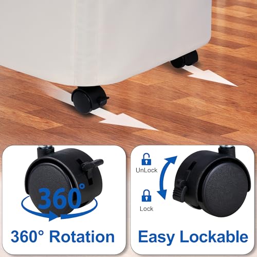 Vincona Slim Laundry Hamper with Lid and Wheels, Small Rolling Laundry Basket with Handle for Small Spaces, Tall Dirty Clothes Hampers for Dorm, Bathroom and Bedroom, 75L, Beige - size: 75L