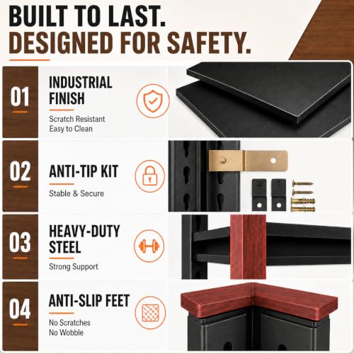 Book Shelf Book Shelves 4 Tier Metal Shelving Units and Storage Racks Bookcase Display Organizer for Living Room Home Office Library (Convertible into 2 Low Racks). 54.3"H × 23.6"W × 13.8"D - size: 4-Tier, 54.3"H × 23.6"W × 13.8"D