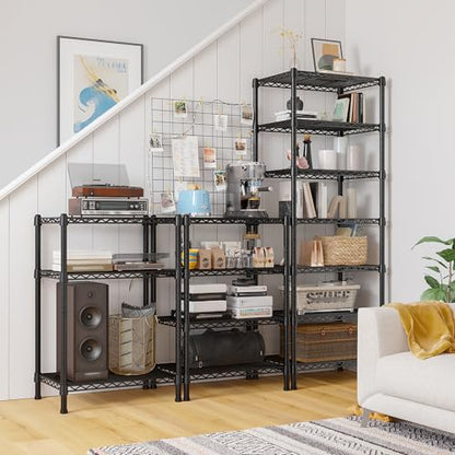 REIBII 7-Tier Metal Shelving Unit, 71’’H x 18’’W x 18’’D, 1176 LBS Weight Capacity, Adjustable Garage Shelving for Storage, Heavy Duty Shelves for Kitchen, Living Room, Bathroom etc. - size: 7 Tier-18"D x 18"W x 71"H