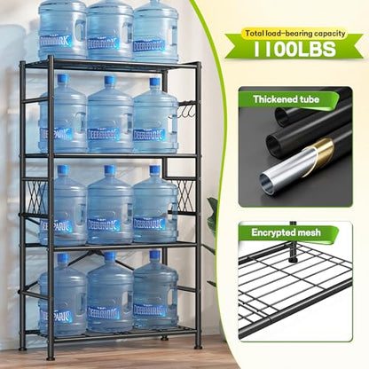 DurayLoly Wire Shelving with Hooks,Metal Shelving Units Shelf Organizer,Wobble-Free Garage Shelving with Adjustable Leveling Feet for Kitchen Pantry Laundry Bathroom Closet Dorm - size: 30" W x 12" D x 60" H (4T)