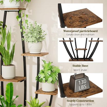 Plant Stand Indoor with Grow Lights - 10 Tiered Tall Plant Shelf Indoor | 59" Large Flower Holder, Corner Plant Rack, Metal Flower Stand with Lights, for Living Room Patio Garden Balcony Home