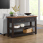 Martin Svensson Home Monterey Solid Wood Sofa Console Table, Black and Honey Brown - color: Black and Honey