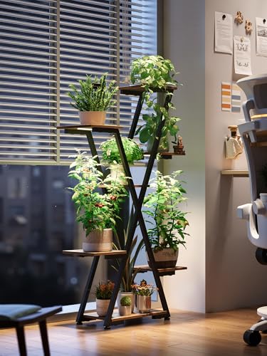 Plant Stand Indoor with Grow Lights: Large Multi-Tiered Metal Rack - Lighted Vertical Shelf with Timer for Flowers and Succulents - size: 43.3 inch, 7 tier