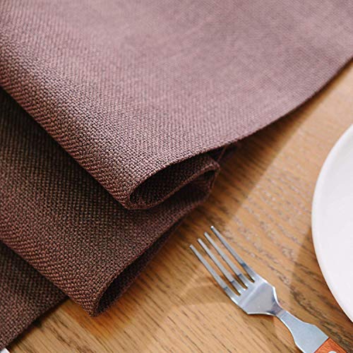 4 Piece Soft Handmade Faux Linen Place Mats Heat Resistant Dining Table Place Mats Kitchen Table Mats 12 x 18 Coffee Brown - color: Coffee Brown, size: Rectangular Placemats 12" x 18"