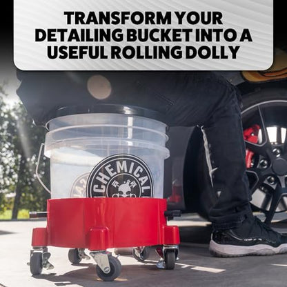 Chemical Guys, Creeper Rolling Bucket Dolly, 5 Casters, for 3.5 to 7.5 Gal | Heavy-duty dolly rolls wash buckets on five 360-degree casters, fits standard 3.5 to 7.5 gallon buckets - size: (Pack of 1)