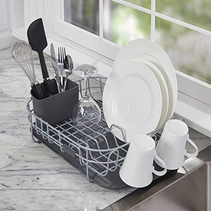 KitchenAid Low Profile Carbon Steel Dishrack, one size, Charcoal - color: Gray, size: Low Profile