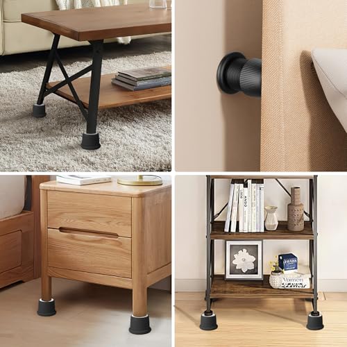 Microwave Risers - Adjustable Height (1.6in-2.6in) Microwave Oven Feet, 4-Pack Non-Slip Microwave Cooling Stand for Small Appliances (Microwave, Air Fryer) & Furniture (Sofa, Table) Black - color: Black