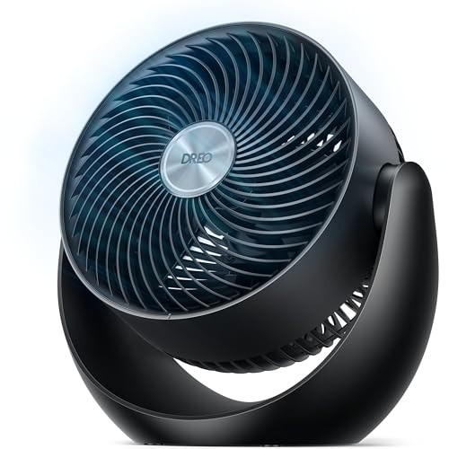 DREO Fan for Bedroom, Table Air Circulator for Whole Room, 11 Inch, 60ft Strong Airflow, 120° adjustable tilt, 20db Low Noise, Quiet, 3 Speeds, Desk Fan for Home,Office, Kitchen - color: Black