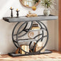 Huuger 41.3 Inch Entryway Table, Modern Console Sofa Table, Accent Table with Shelves, for Entry, Hallway, Entrance, Foyer, O-Shaped Metal Frame, Light Grey - color: Light Grey, size: 11.8"D x 41.3"W x 31.5"H